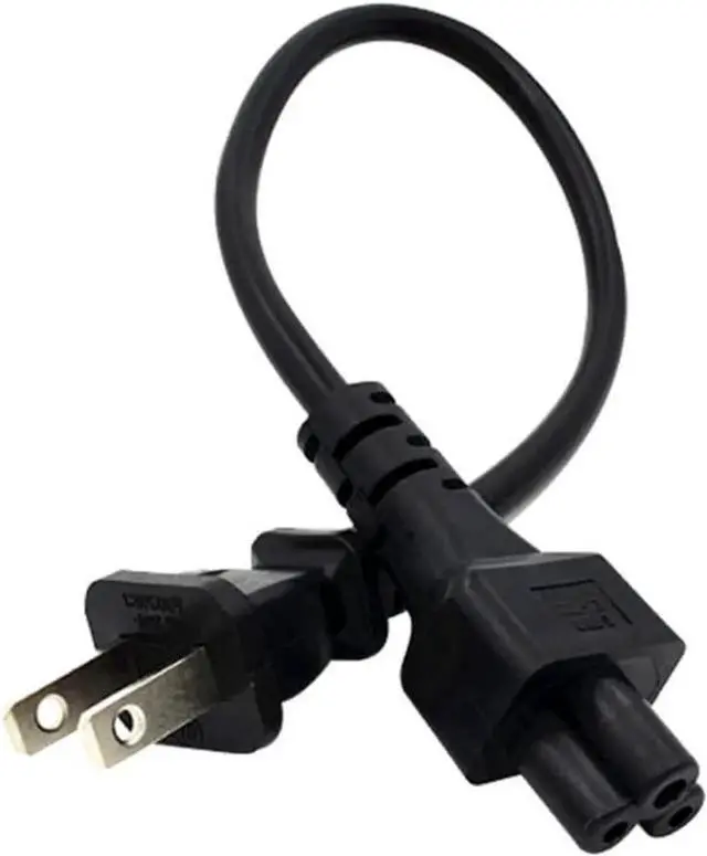 Main image of 1FT C5 Connector Female to Male 3 Prong AC Power Cord Computer Power Extension Cable 0.75mm 2Pin Power Plug Cord (C5 to 1-15P)