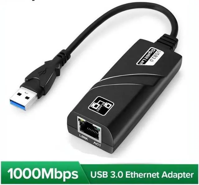 Main image of Wired USB 3.0 To Gigabit Ethernet RJ45 LAN (10/100/1000) Mbps Network Adapter Ethernet Network Card For PC