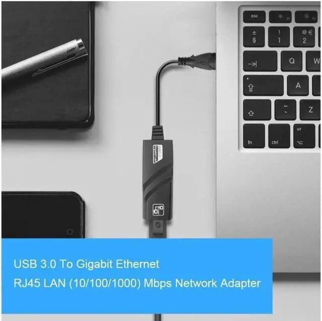 Alt view image 5 of 5 - Wired USB 3.0 To Gigabit Ethernet RJ45 LAN (10/100/1000) Mbps Network Adapter Ethernet Network Card For PC