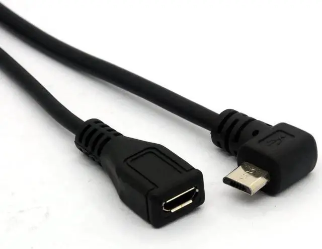 Alt view image 3 of 4 - Micro USB Y Splitter Cable OTG Power Enhancer Cord USB 2.0 A Female to 90 Degree Micro USB Male and Straight Micro Female On-The-Go Adapter (Micro Male 90Degree)
