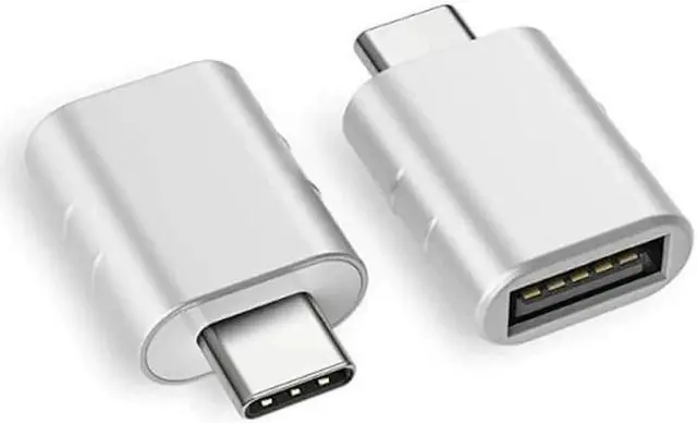 Main image of USB C to USB Adapter 2 Pack Thunderbolt 3 to USB 30 Adapter Compatible with MacBook Pro 2019 and Before MacBook Air 20192018 Dell XPS and More Type C Devices Silver