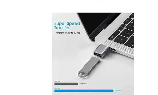 Alt view image 2 of 6 - USB C to USB Adapter 2 Pack Thunderbolt 3 to USB 30 Adapter Compatible with MacBook Pro 2019 and Before MacBook Air 20192018 Dell XPS and More Type C Devices Silver