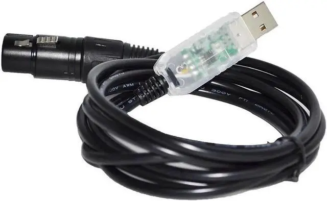 Alt view image 2 of 2 - JAENFONG USB RS485 TO XLR 3P FEMALE SOCKET DMX512 CABLE FIXTURE QLC Q LIGHT CONTROLLER+ FREESTYLER STAGE LIGHTNING CONTROLLER KABLE (Color E) Cable length:1M