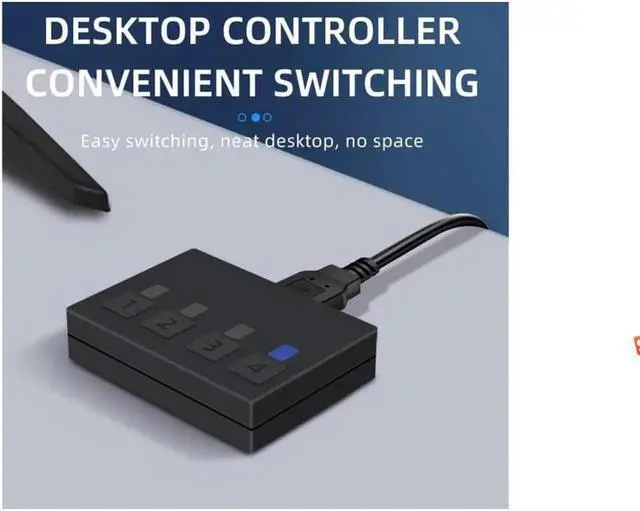 Alt view image 7 of 7 - 4x1 HDMI KVM Switch 4 Port, 8K @60Hz 4K@120Hz HDMI USB KVM HDMI Switch Share 4 Computers with One Monitor One-Button Swapping, 4 in 1 Out KVM Switcher for PC Laptop with 4 USB Cables 1 Power Cable