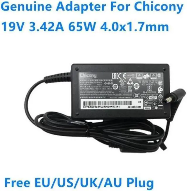 Main image of 19V 3.42A 65W 4.0x1.7mm Chicony A18-065N3A A065R191P AC Adapter For Laptop Charger Power Supply