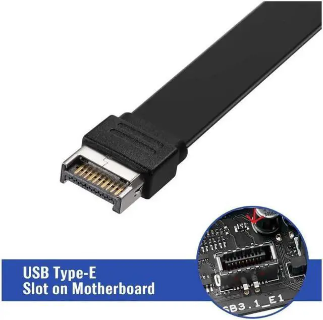 Alt view image 6 of 6 - SMUGDESK USB 3.1 Type C Front Panel Header Extension Cable cm, USB 3.1 Type E to USB 3.1 Type C Cable,Gen 2 10 Gbps Internal Adapter Cable,with Mount Screw (26cm)