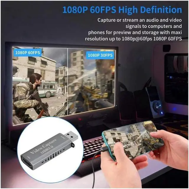 Alt view image 5 of 7 - HDMI To USB 3.0 Video Capture Card 1080P HD Recorder Game/Video Live Streaming For Windows, Android & MacOS Suitable For High-definition Acquisition, Teaching Records, Medical Imaging