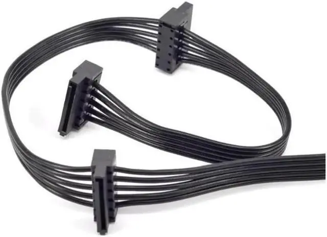 Alt view image 2 of 4 - PCIe 6Pin to 3x SATA Curved Power Supply Cable for KM3 Series X-750 X-850 SS-1050XP3 SS-1200XP3 M12II Evo Series 520 620 650 750 850 Snow Silent 750 1050 FOCUS PLUS Gold SSR-850FX