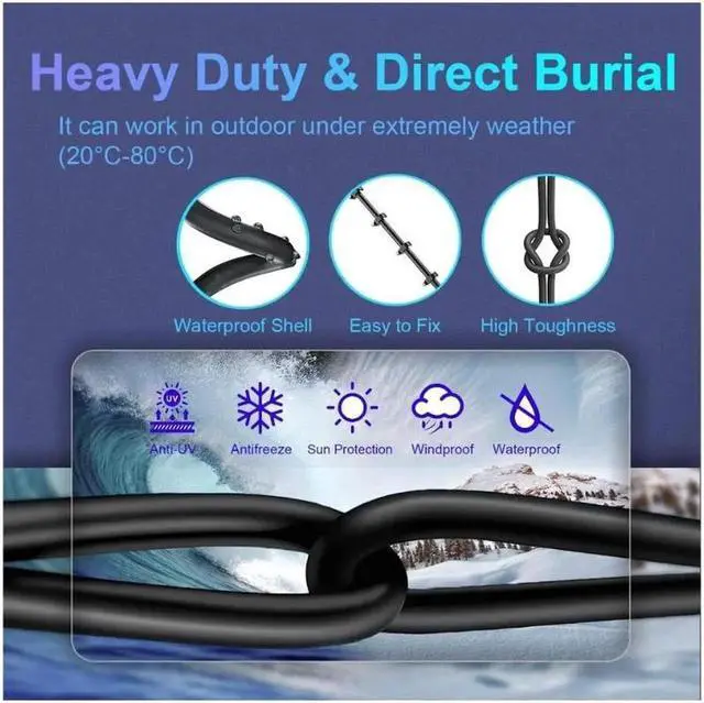 Alt view image 2 of 7 - (2 Pack)Cat 8 Ethernet Cable 16.4ft(5m) , Outdoor&Indoor, High Speed 26AWG Internet Cable 40Gbps 2000Mhz, Shielded Direct Burial RJ45 Network Cable,Weatherproof&UV Resistant Cable for Gaming/Router/Mo