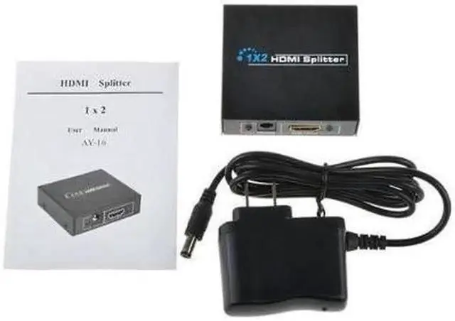 Alt view image 3 of 4 - New Full HD 1x2 Port HDMI Splitter Amplifier Repeater 3D 1080p Female Switch Box Hub