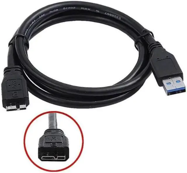 Alt view image 2 of 2 - USB 3.0 Cable Lead Sync for WD My Passport Air Elements Mac 500GB 750GB 7550GB 1000GB SE 1TB 1.5TB 2TB 3TB 4TB 6TB 8TB WDBY8L0020BBK-01 4064-705107-000 A to Micro-B Cable