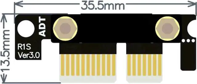 Alt view image 2 of 2 - ADT-LINK 90 Degree Right Angle PCIe 3.0 x1 to x1 Extension Cable R11SL 8G/BPS High Speed PCI Express 1x Riser Card Extender Ribbon Cable (3CM)