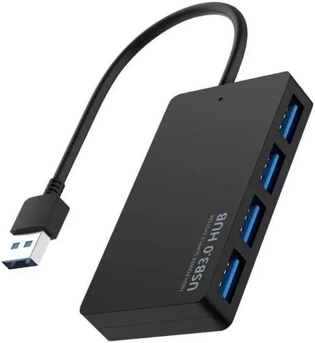 Alt view image 3 of 6 - 4-Port USB 3.0 Hub Portable Data,Micro USB Power Compatible for MacBook Mac Pro Mini iMac Surface Pro XPS IdeaPad MateBook X Pro Notebook PC USB Flash Drives Mobile HDD