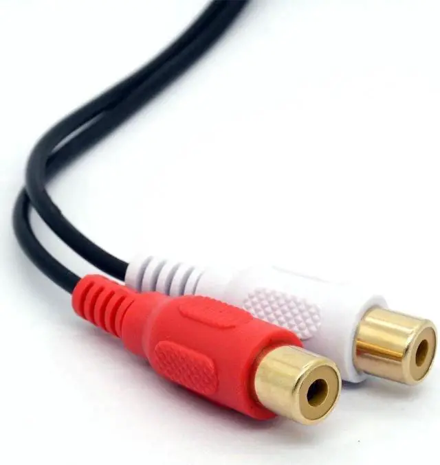 Alt view image 3 of 4 - 3.5mm Female to Dual RCA Female Phono Stereo Splitter Cable 3.5 Jack Socket to 2RCA Audio Adapter Extender Cord 8inch/20cm
