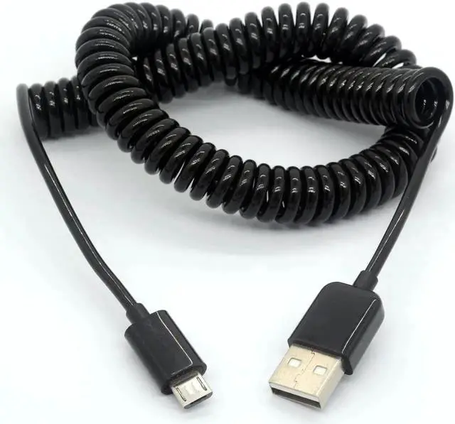 Main image of SMUGDESK Coiled USB to Micro USB Cable Spring Spiral USB 2.0 Male to Micro B Male Connector Data Synchronize and Charging Data Extension Cord (3M/9.8Ft)