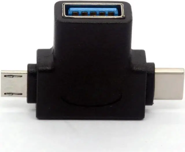 Alt view image 5 of 5 - smugdesk 2in1 Micro USB 3.0 and 2.0 Type C OTG Adapter, USB-C Male Micro USB Male to USB-A 3.0 Female Converter On The Go for Android Google Nexus Samsung Galaxy Note ect. (180 Degree)