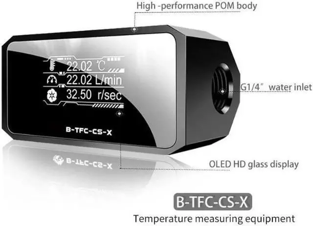 Main image of Defednwe OLED Digital Display Meter Water Cooing System Double G1/4'' Flow Sensor Fitting For Water Temperature Meter / Water Flow