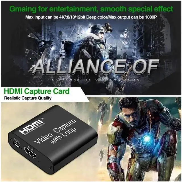 Alt view image 4 of 7 - Audio Video Capture Cards, 1080P 60FPS Game Video Capture Card Device, Live Stream and Record for Switch/X-1/360/ PS4/3/Wii U/Wins/Linux/Mac