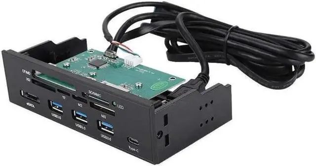 Alt view image 2 of 3 - Internal Card Reader Dashboard, 5.25 inches Multifunction PC Front Panel Support USB 3.1/3.0 Port SD/MS/XD/M2/MSO