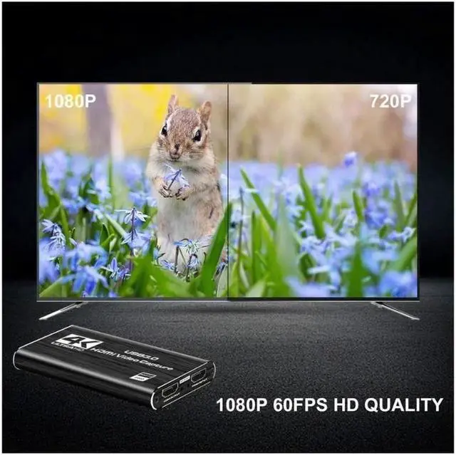 Alt view image 6 of 7 - 4K Audio Video Capture Card, USB 3.0 HDMI Video Capture Device, Full HD 1080P 60FPS for Game Recording, Live Streaming Broadcasting-Black