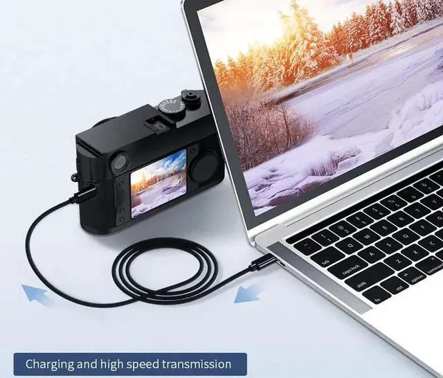 Alt view image 4 of 6 - USB C to Mini USB Cable,Quick Charger Data Sync OTG Cord for Hero 3+/PS3/Controller/Canon/GPS/Macbook Mobile and More (Black 1.8m)