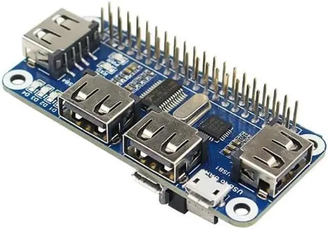 Main image of Raspberry Pi 4 Model B 4 Ports USB HUB HAT for Extension Board USB to UART for Serial Debugging for Raspberry Pi 4 /3B+/Zero W