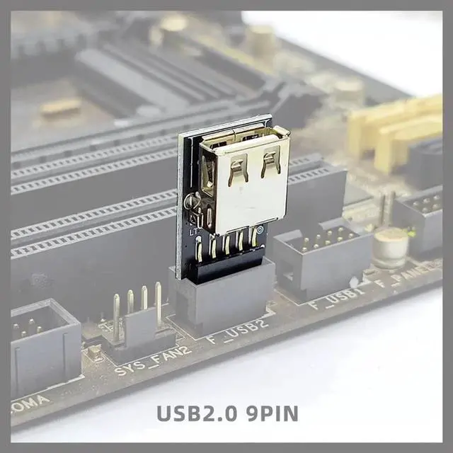 Alt view image 3 of 3 - Motherboard Connector USB2.0 Extender Card 9Pin to TY-PE C A-Key Front Converter USB3.2 Type-E Interface Header Adapter (Type B Upward)