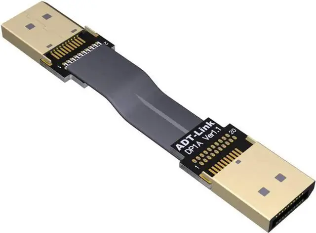 Main image of ADT-LINK DisplayPort 1.4 Cable Angled 8K 4K HDR 165Hz 60Hz Display Port Adapter for Video PC Laptop TV Extension Cable (25cm,P1-P1