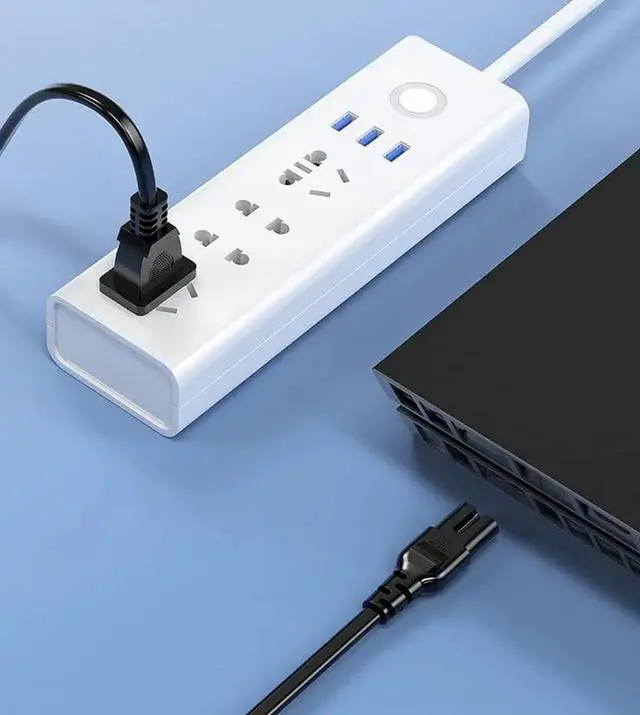 Alt view image 2 of 7 - AC Power Cord for Smart tv,Compatible PS3 Slim / PS4 Slim Playstation 4/PS5, Xbox Series S, Xbox Series X, Xbox One S/X Game Console Power Supply Cable Replacement-6ft