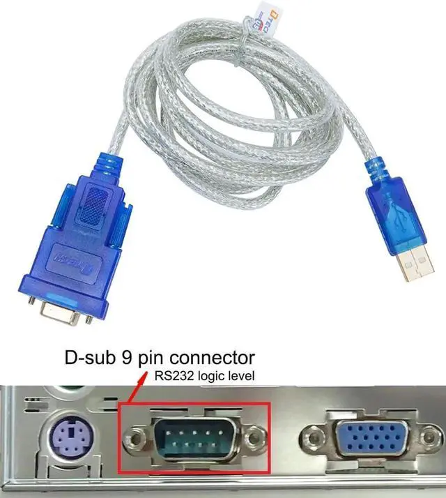 Alt view image 2 of 6 - DTECH 6 Feet USB to RS232 DB9 Female Serial Adapter Cable Windows 11 10 8 7 Mac Linux Serial to USB 2.0 (PL2303 Chip)