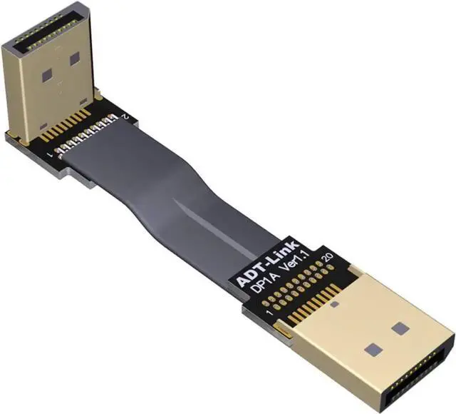 Main image of ADT-LINK DisplayPort 1.4 Cable Angled 8K 4K HDR 165Hz 60Hz Display Port Adapter for Video PC Laptop TV Extension Cable (20cm,P1-P3)