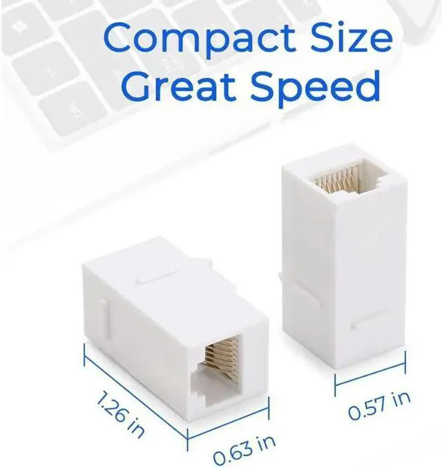 Alt view image 4 of 7 - Rapink RJ45 Coupler Inline Adapter Keystone Female to Female Network Connector 5 Pack for Ethernet Cat6/Cat5e/Cat5 Cable Extender with Gold Plated White