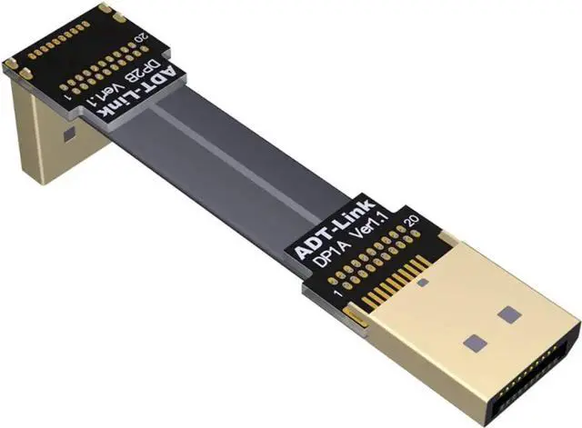 Main image of ADT-LINK DisplayPort 1.4 Cable Angled 8K 4K HDR 165Hz 60Hz Display Port Adapter for Video PC Laptop TV Extension Cable (20cm,P1-P2)