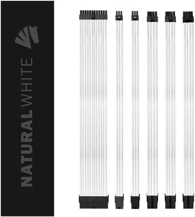 Main image of Asiahorse Customization Mod Sleeve Extension Power Supply Cable Kit 18AWG ATX/EPS/8-pin PCI-E/6-pin PCI-E (White)