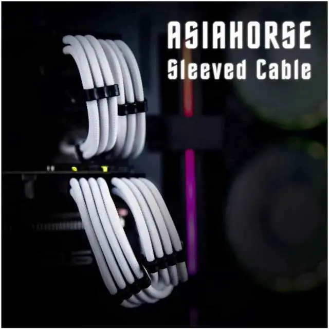 Alt view image 3 of 6 - Asiahorse Customization Mod Sleeve Extension Power Supply Cable Kit 18AWG ATX/EPS/8-pin PCI-E/6-pin PCI-E (White)