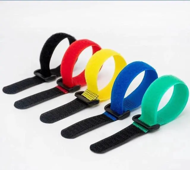 Alt view image 7 of 7 - 100Pk, 16mm * 150mm black nylon buckle, thin pre cut design, self-adhesive binding tape for wire storage and organization, wire management for homes, offices, and data centers