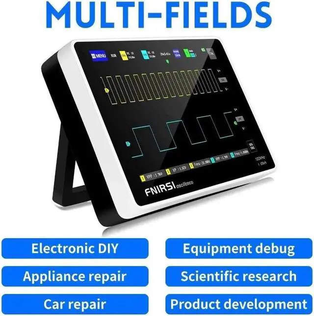 Alt view image 5 of 6 - 1013D Plus Oscilloscope - Portable Handheld Tablet Oscilloscope with 100X High Voltage Probe, 2 Channels 100Mhz Bandwidth 1GSa/s Sampling Rate 7" TFT LCD Touch Screen