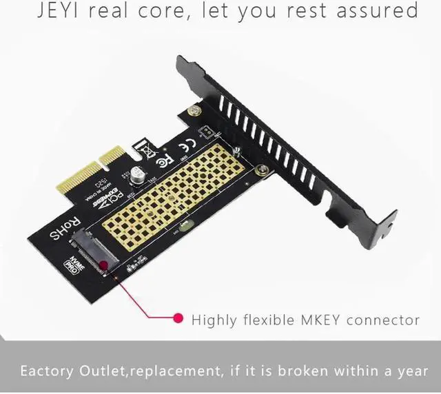 Alt view image 3 of 7 - JEYI SK4 M.2 NVMe SSD NGFF to PCIE X4 Adapter M Key Interface Card Suppor PCI Express 3.0 x4 2230-2280 Size m.2 Full Speed