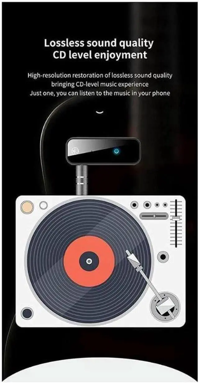 Alt view image 4 of 6 - Bluetooth 5.0 Adapter 3.5mm Jack Aux Receiver, 2-in-1 Wireless Transmitter & Receiver for iPod Touch (7th Generation), Streaming Audio of TV, PC, Speaker, Headphones, Car, Home Stereo