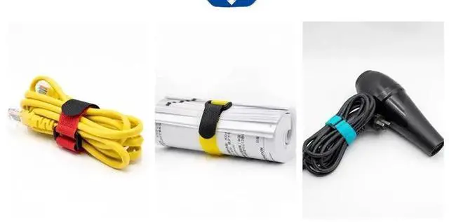 Alt view image 5 of 7 - 100Pk, 16mm * 300mm black nylon buckle, thin pre cut design, self-adhesive binding tape for wire storage and organization, wire management for homes, offices, and data centers