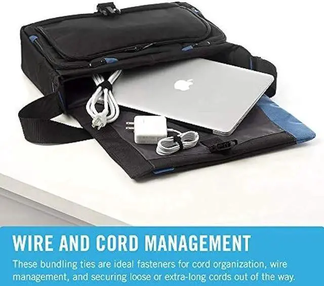 Alt view image 7 of 7 - 100Pk, 16mm * 300mm black nylon buckle, thin pre cut design, self-adhesive binding tape for wire storage and organization, wire management for homes, offices, and data centers