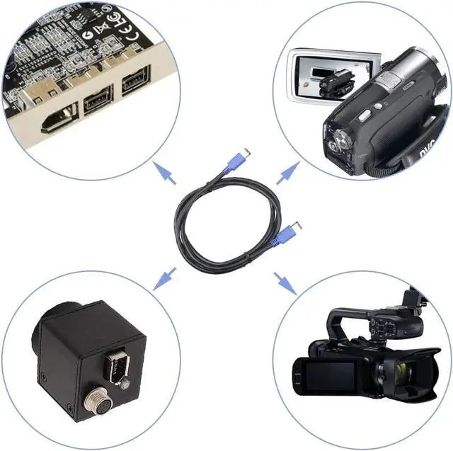 Alt view image 4 of 6 - IEEE 1394 High Speed FireWire Cable iLink DV Cable Firewire 400Mbps/800Mbps IEEE 1394 Cord for Computer Laptop PC To JVC Camcorder SSD Enclosure 1394 Video Capture Card (6Pin to 6Pin 400Mbps,1.5m)