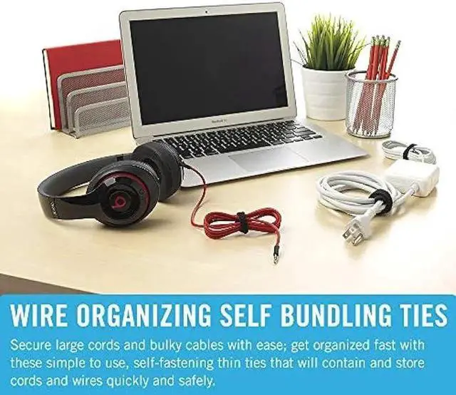 Alt view image 5 of 7 - 100Pk, 16mm * 450mm black nylon buckle, thin pre cut design, self-adhesive binding tape for wire storage and organization, wire management for homes, offices, and data centers