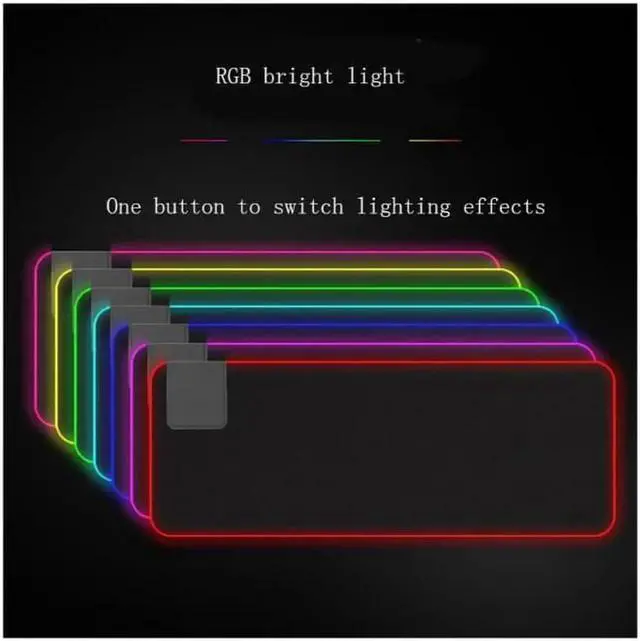 Alt view image 3 of 7 - RGB Gaming XL Mouse Pad Wireless Charging , Fast Charging,10 Modes Cool Light, Extended Mouse Mat, Anti-Fray Stitching & Non-Slip Grip - Wireless Charger - 31.5"X11.8"X 0.15"(800X300X4mm)