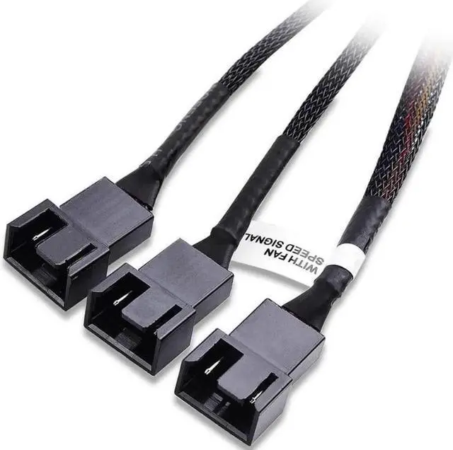 Alt view image 4 of 5 - 2-Pack 3 Way 4 Pin PWM Fan Splitter Cable - 12 Inches