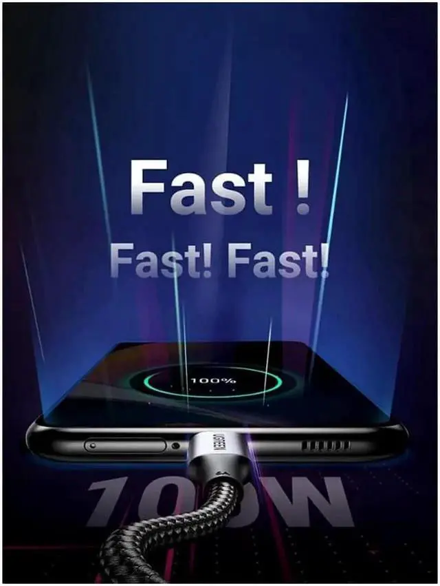 Alt view image 2 of 7 - UGREEN USB C to USB C Cable 100W Fast Charge, [2 Pack 6FT] Type C 5A Power Delivery Charger, Nylon Braided Charging Cord Compatible for MacBook Pro 2021 Dell iPad Pro Samsung Galaxy S21 S20 Note 20