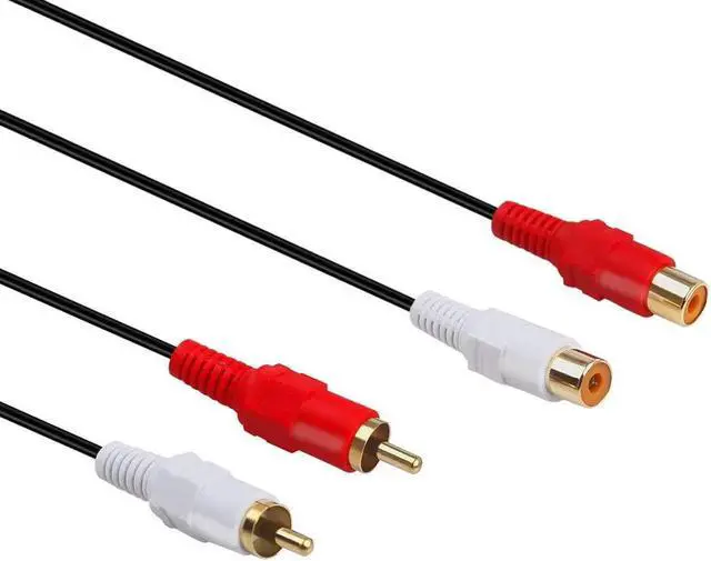 Alt view image 2 of 4 - GHWL 12ft Gold Plated 2 RCA Male to Female Stereo Audio Extension Cable
