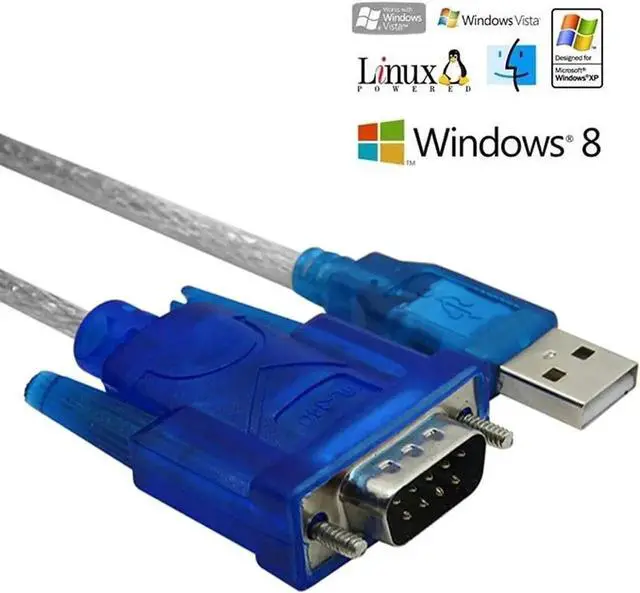 Alt view image 3 of 6 - 0.8m USB 2.0 to RS232 DB9 Serial Cable Prolific CH340 Chipset w/Female to Female Converter Support Windows 98/98SE/ME/2000/XP/Vista/7 32bit/8/10, Mac OS8.6 (with Female to Female Converter)