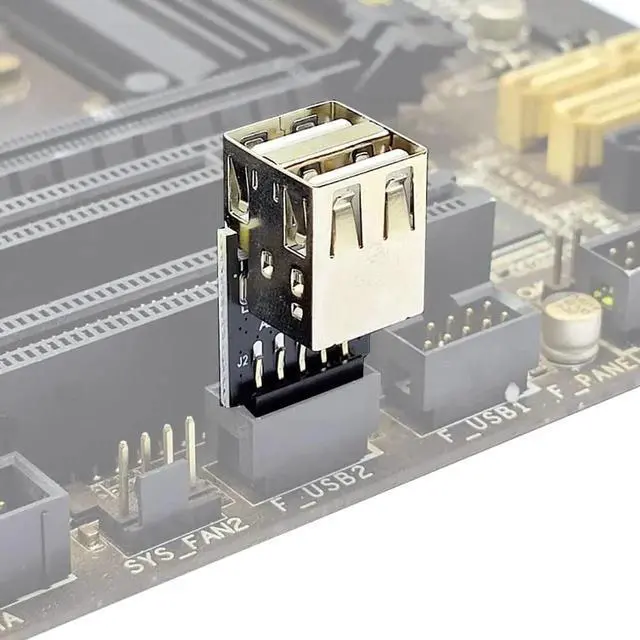 Main image of Motherboard Connector USB2.0 Extender Card 9Pin to TY-PE C A-Key Front Converter USB3.2 Type-E Interface Header Adapter (Type B Dual Port)