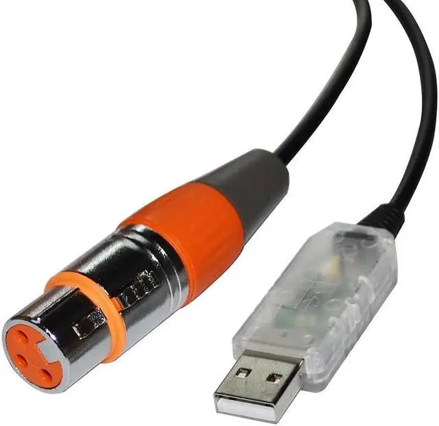 Alt view image 2 of 2 - JAENFONG FT232RL USB TO RS485 3PIN 3P DMX512 DMX 512 XLR FEMALE CONVERTER CABLE FOR FREESTYLER STAGE LIGHTNING CONTROLLER KABLE (Color E) Cable length:5M